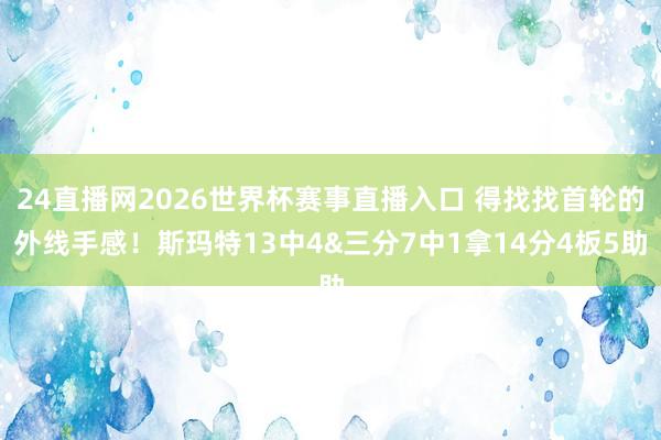 24直播网2026世界杯赛事直播入口 得找找首轮的外线手感！斯玛特13中4&三分7中1拿14分4板5助
