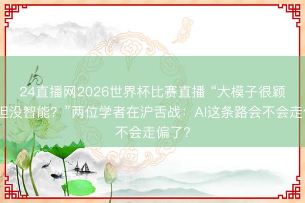 24直播网2026世界杯比赛直播 “大模子很颖悟，但没智能？”两位学者在沪舌战：AI这条路会不会走偏了？